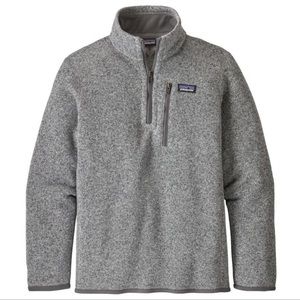 Patagonia Men’s Grey Better Sweater Quarter Zip Fleece Pullover  sz M